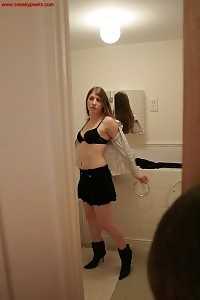 Charlee Demonstrates Her Beautiful Black Panties Posing In The Bath
