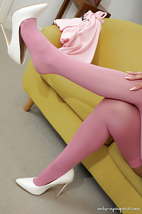 Nadine Portrays The Confident Yet Young Nubile Girl Who Loves To Play In Pink Stockings
