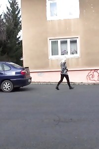City Peeing With Lovely Blonde Siren In Pants