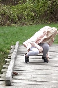 Katy Sky Relieves Herself On The Golf Course