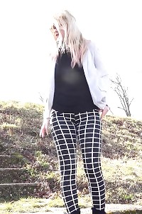 Kinky Blonde In Glasses Squats To Pee Outside