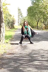 Cynthia Vellons Relieves Herself In Outdoors