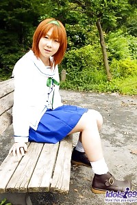 Asian Chick Akane Is Waiting To Pleasing The School Guys On Lunch Break