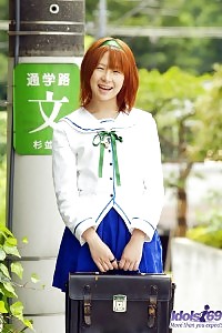 Asian Chick Akane Is Waiting To Pleasing The School Guys On Lunch Break
