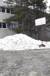 Good-looking Nag Pisses Onto A Pile Of Rubble