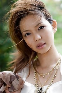 Yura Aikawa Touching Asian Model In White Is Pretty In Her Icecream Dress