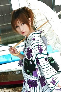 Asian Kimono Chick Is In Nothing And Exhibit Her Good-looking Firm Ass And Attractive Tits For A Peek