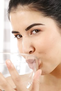 Pretty Babe Lady Dee Catches Her Piss In A Glass