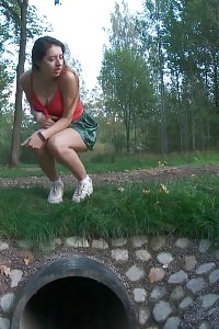 Desirable Diana Sweet Enjoys A Hot Pee Outside